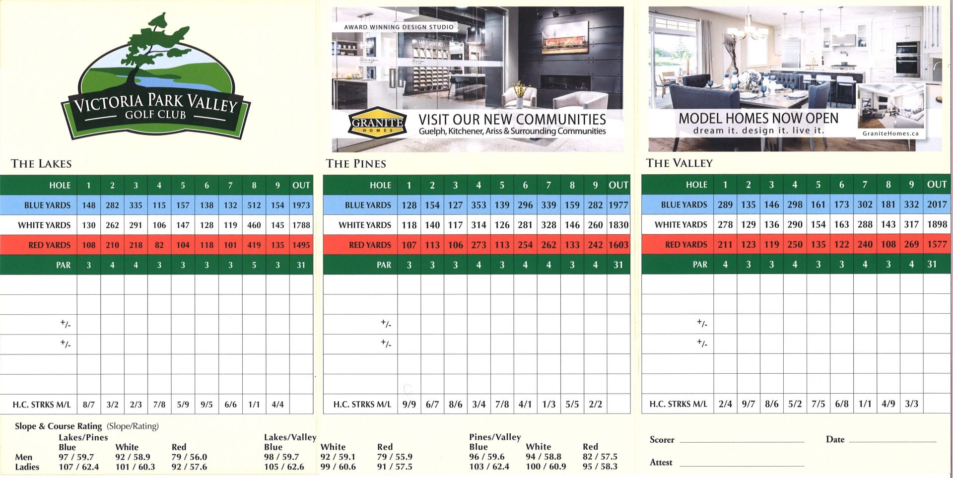 23+ Jester Park Golf Course Scorecard